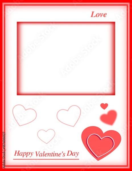 Obraz Valentines photo frame corner. 