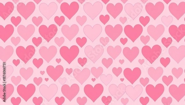 Obraz Pattern of pink hearts