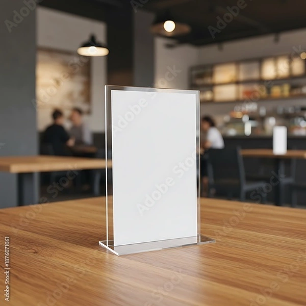 Obraz Cozy Cafe: Blank Menu Stand Mockup