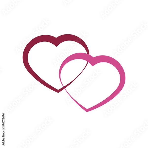 Obraz love  logo  icon illustration   flat