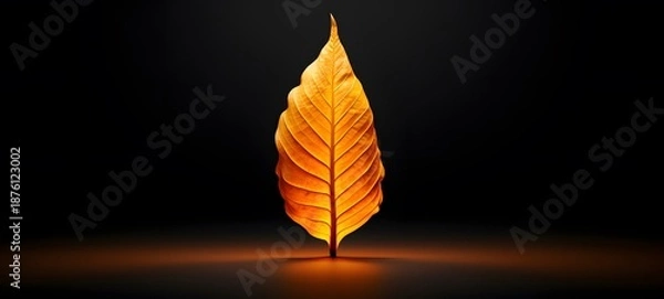 Obraz orange leaf shaped matchstick carving ,generative AI