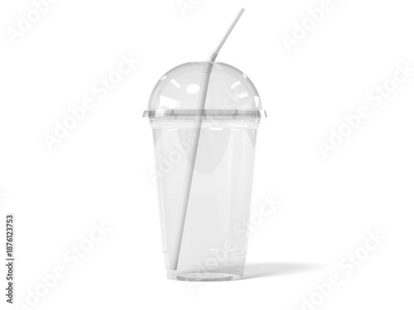 Obraz Plastic Cup 3D Render Isolated White for Mockup 1