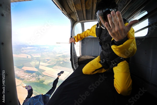 Obraz Parachuting on sunny day