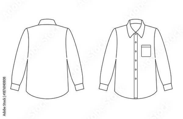 Obraz ワイシャツ　長袖　白　ポケット付き