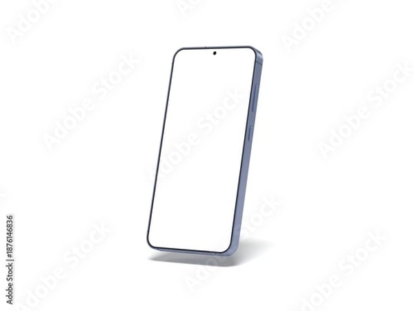 Obraz Blue Smartphone 3D Render Isolated White for Mockup 3