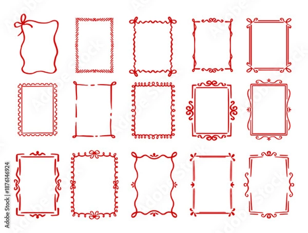 Obraz Vector Illustration Hand-drawn Retro Frames.