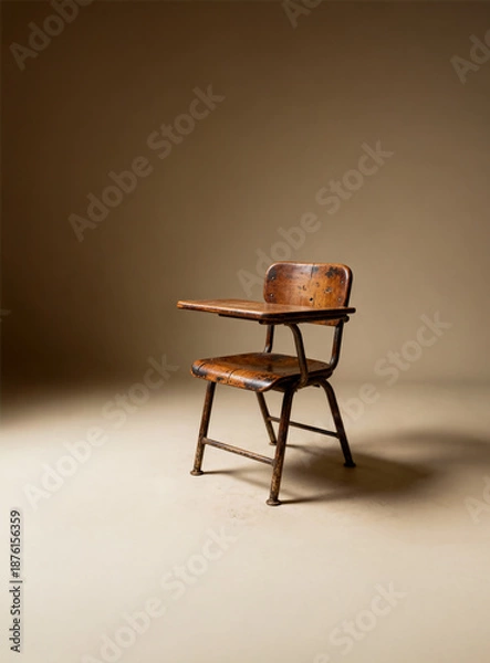 Obraz 책걸상, 학교의자, 책상과 의자, 학교, 학교책상, 옛날 학교책상, 골동품, 옛것, 오래된, 추억, 빈티지, 초등학교, 국민학교 책상, 앉다, 배우다, 학생