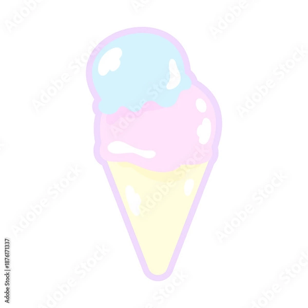 Obraz ピカピカな80sレトロ系アイスクリーム⭐︎PNG