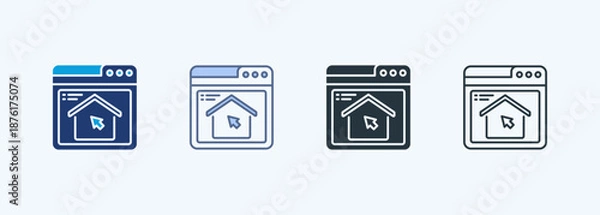 Obraz Home Page  Multiple Style Icon Collection