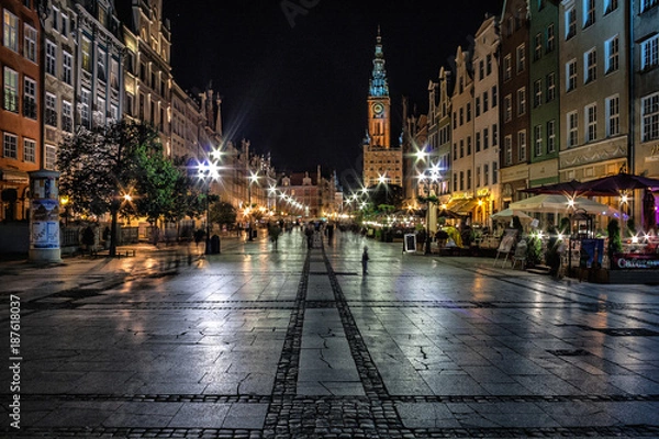 Obraz Gdańsk nocą 