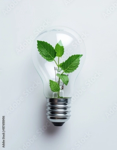 Obraz Light Bulb Growing Leaves