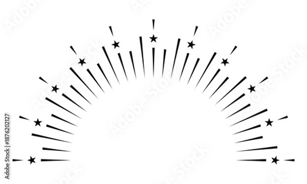 Fototapeta サンバースト、フレーム、太陽光線、半円フレーム