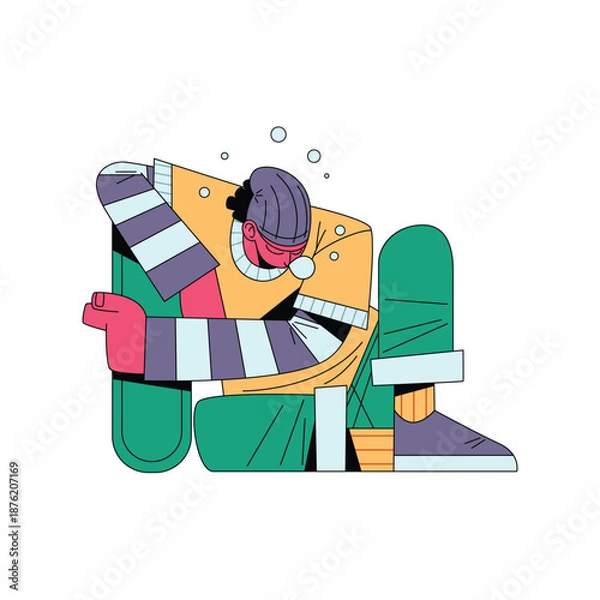 Obraz Skater Sitting Rest Pose