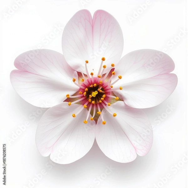 Obraz Spring Cherry Blossom Design Elements Collection Isolated on White
