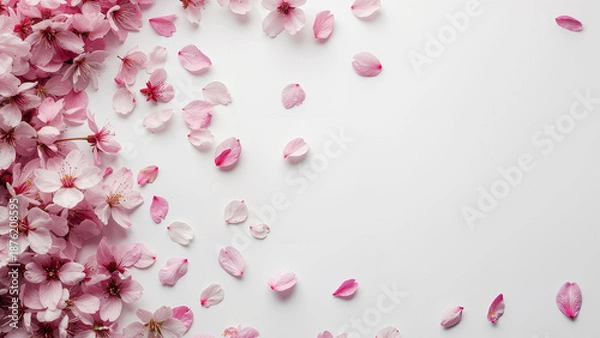 Obraz Spring Cherry Blossom Design Elements Collection Isolated on White