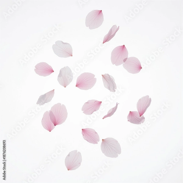 Obraz Spring Cherry Blossom Design Elements Collection Isolated on White