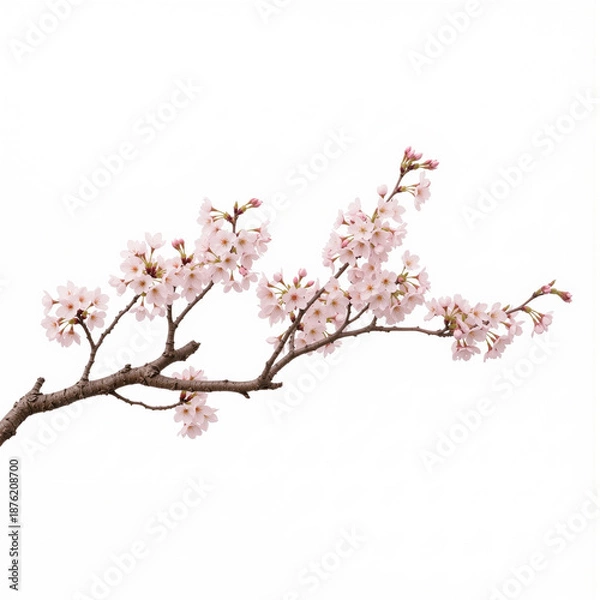 Obraz Spring Cherry Blossom Design Elements Collection Isolated on White