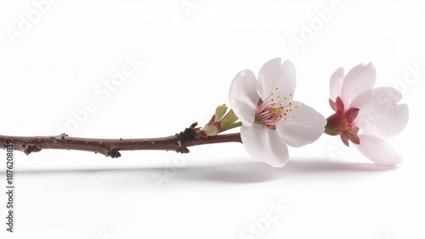 Obraz Spring Cherry Blossom Design Elements Collection Isolated on White