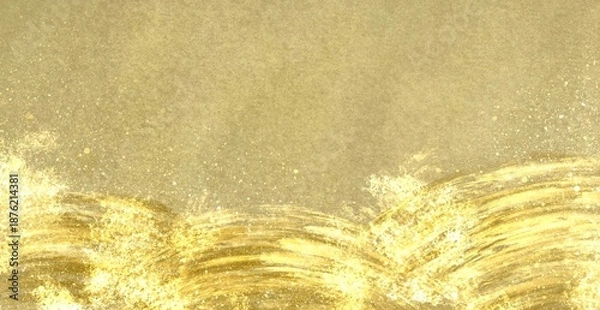 Obraz 金の波飛沫 和風背景