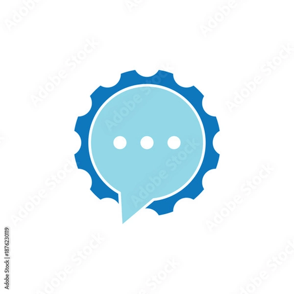 Fototapeta Speech bubble gear