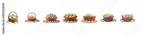 Obraz Vibrant Easter baskets overflowing with colorful eggs