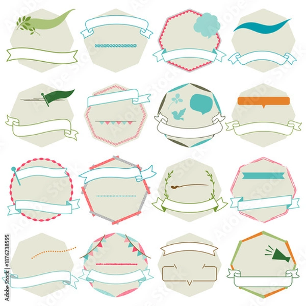 Fototapeta シンプルな飾り罫フレームイラストセット