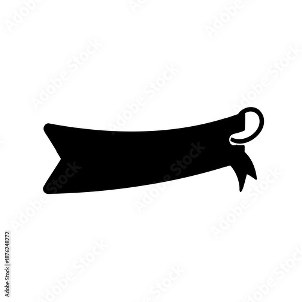 Obraz Black ribbon with ring design, a design element perfect for adding content