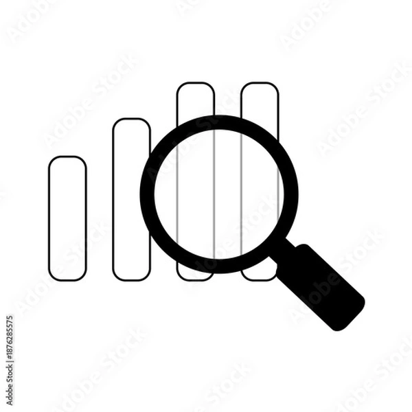 Fototapeta black and white Analysis vector icon