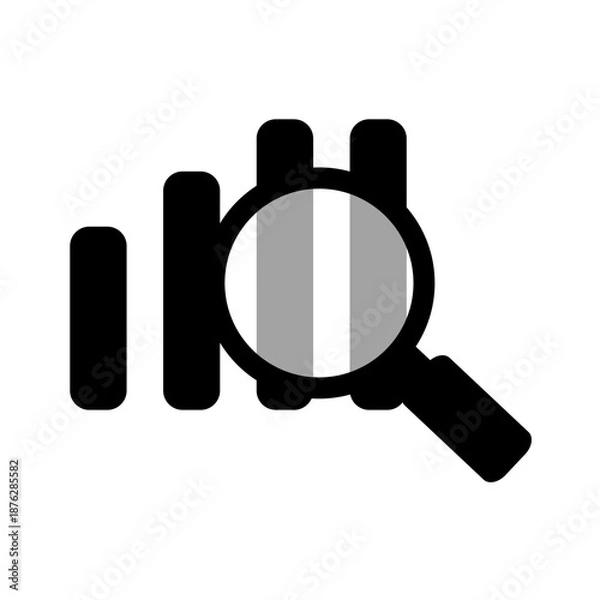 Fototapeta black and white Analysis vector icon