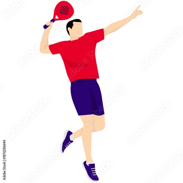 Obraz People Playing Padel Illustration