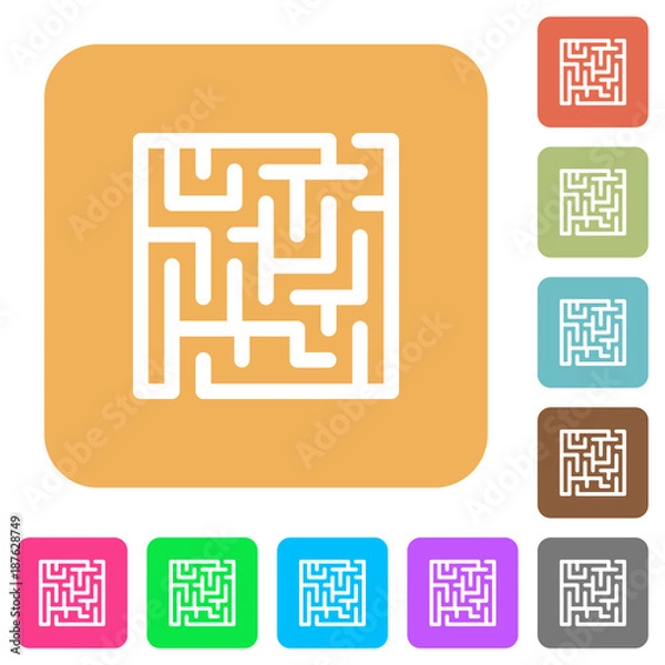 Fototapeta Labyrinth rounded square flat icons