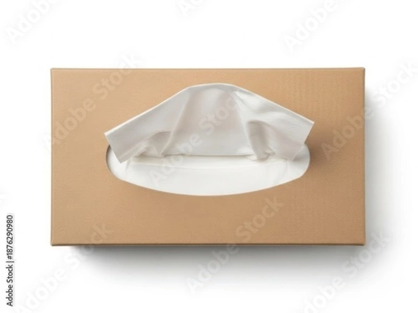 Fototapeta Tissue box isolated on white background