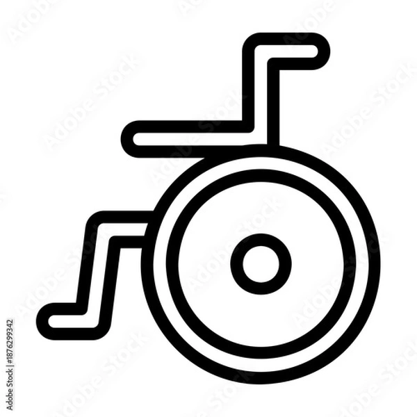 Obraz 휠체어 아이콘. 병원 아웃라인 아이콘