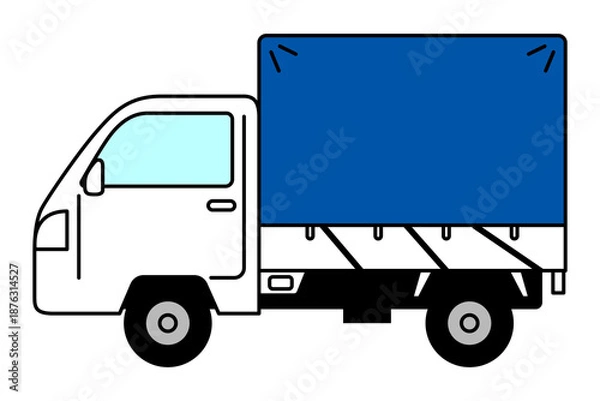 Obraz 幌（シート）のついた白い軽トラック