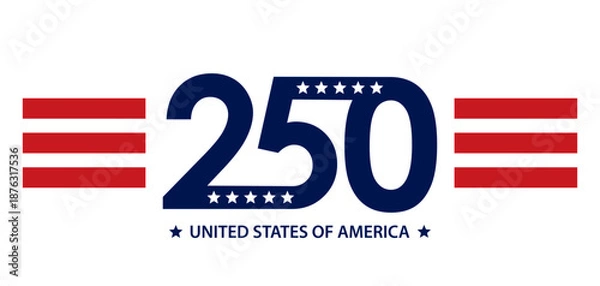 Obraz 250th anniversary USA Background Logo
