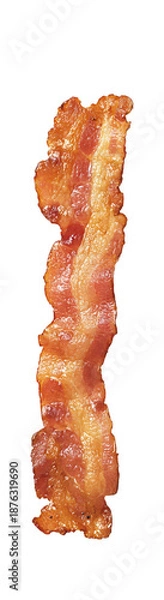 Obraz crispy bacon strip isolated on white background