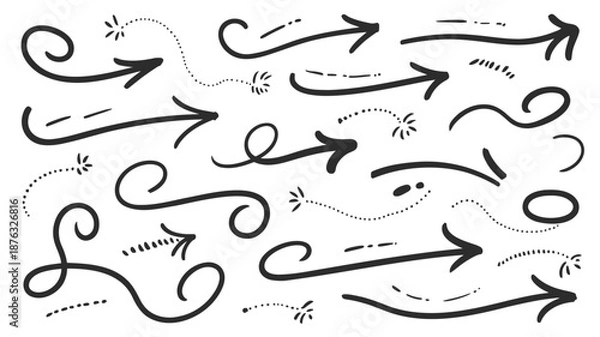 Obraz Hand drawn arrows collection for creative design projects
