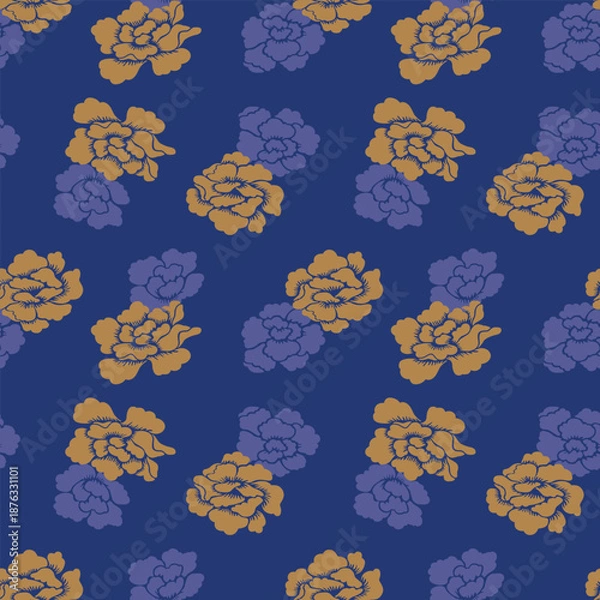 Obraz Japanese Romantic Bloom Vector Seamless Pattern