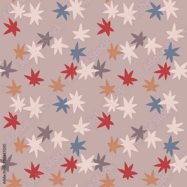 Obraz Japanese Leaf Fall Vector Seamless Pattern
