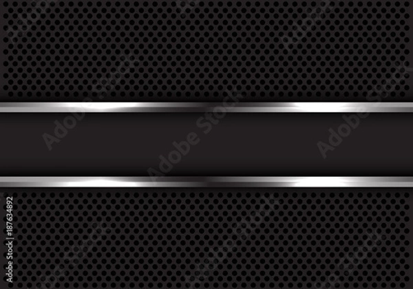 Obraz Abstract gray banner silver line on circle mesh design modern luxury futuristic background vector illustration.