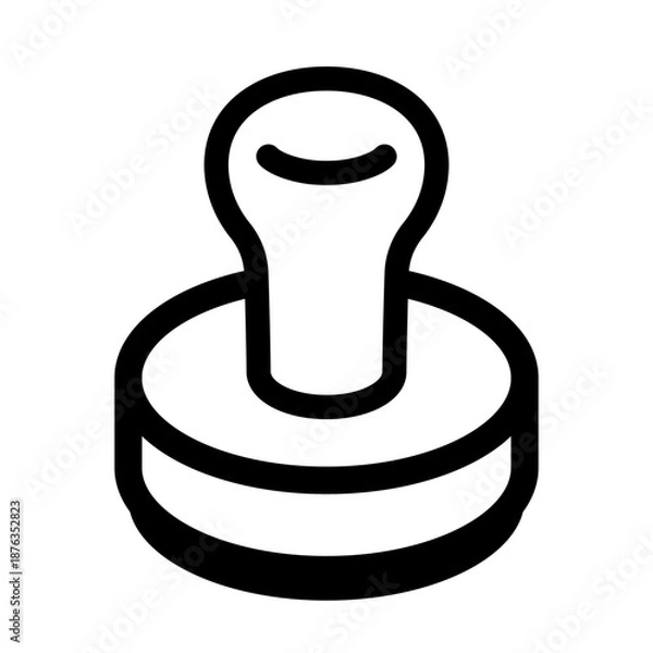 Fototapeta 持ち手の付いたスタンプのイラストアイコン。