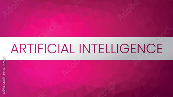Fototapeta Artificial intelligence AI neural network digital brain machine deep learning processing big data analysis technology. Vector illustration. Geometry network pink gradient pattern