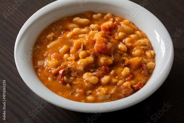 Obraz Creamy Bean Soup with Sun-Dried Tomatoes