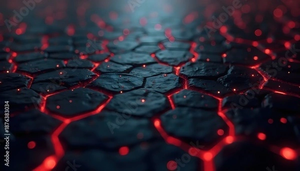 Obraz Futuristic Abstract Hexagon Background Symbolizing Data Flow