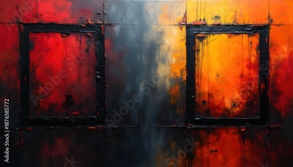 Obraz Bold Abstract Composition Using Square Outlines