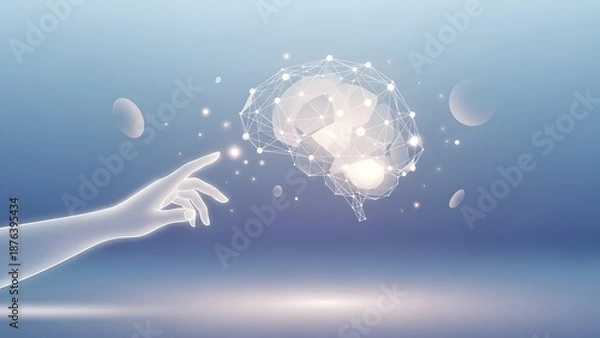Obraz Human Connection to Artificial Intelligence Brain