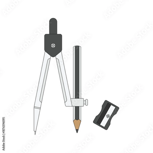 Obraz drafting compass with pencil