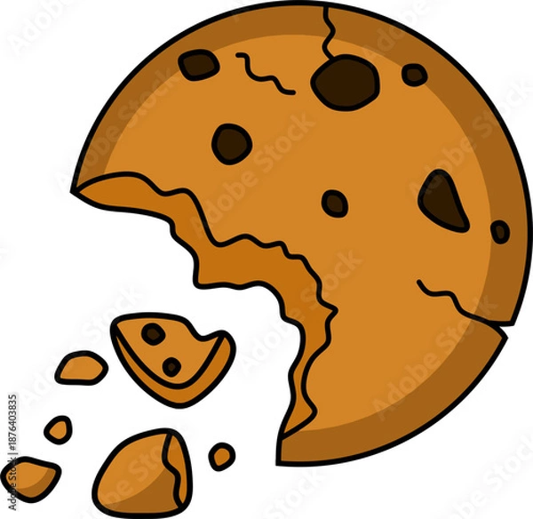 Fototapeta Cookie Bite Flat Design