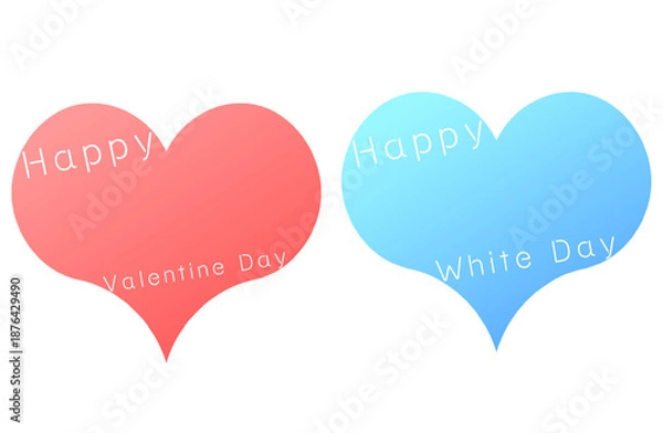 Fototapeta バレンタインデー・ホワイトデーシンプルハートマーク