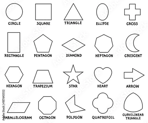 Obraz education basic geometric shapes with captions